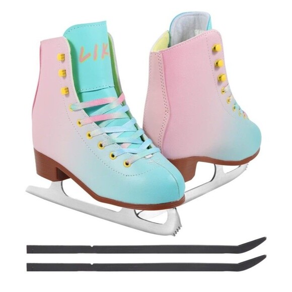 LIKU Ice skates For Girl and Women Indoor Outdoor Lace-Up Fun Figure Skate 3-4 - Picture 1 of 6